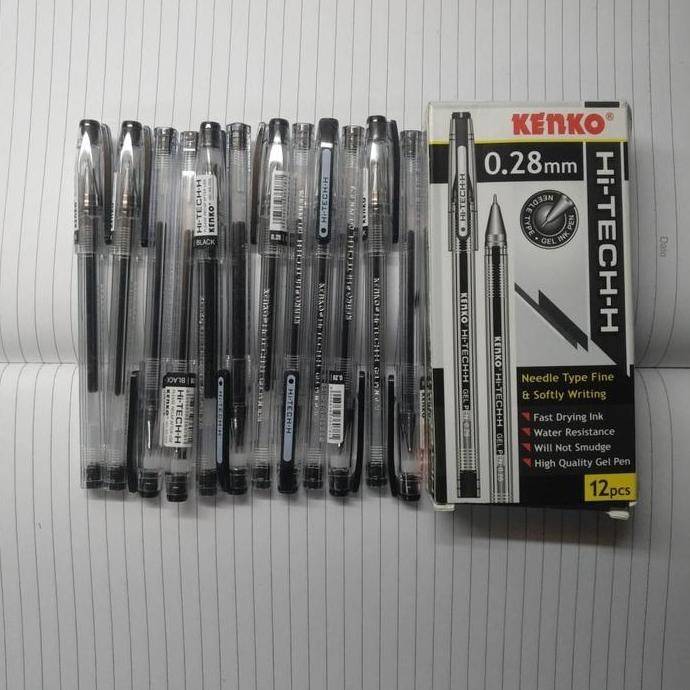 

les KENKO HITECH HI TECH 0.28 PULPEN PEN GEL - Hitam