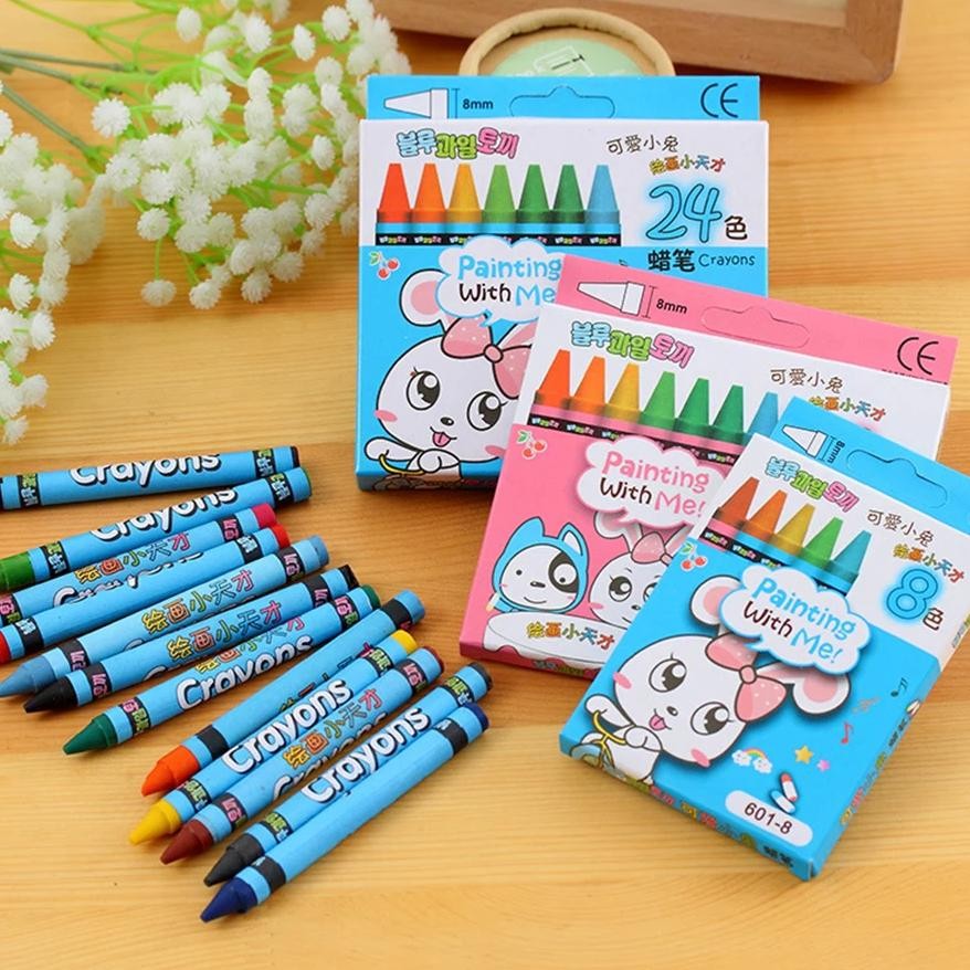

8Pcs 8.5Cm Boxed Color Crayon Children Painting Art Kits Creative Handmade Drawing Crayon Cute Painting Set Gift For Kids