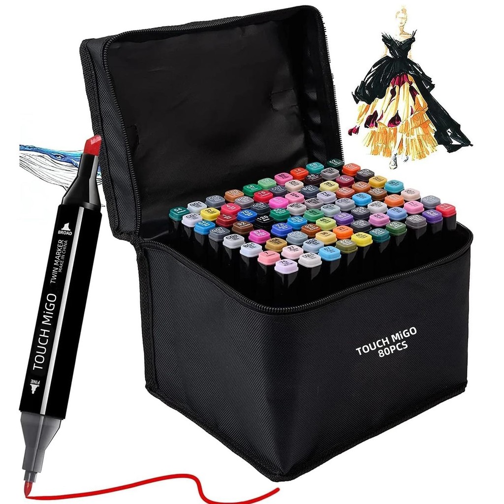 

24-80 Colors Marker Pen Set Alcohol Based Art Markers Double Headed Coloring Pens Sketching Graffiti Manga School Art Supplies