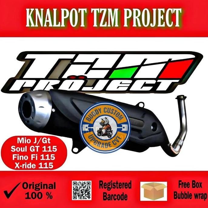 Knalpot TZM Project J /GT Soul GT Fino Fi Xride 115 STD NON SS PRO