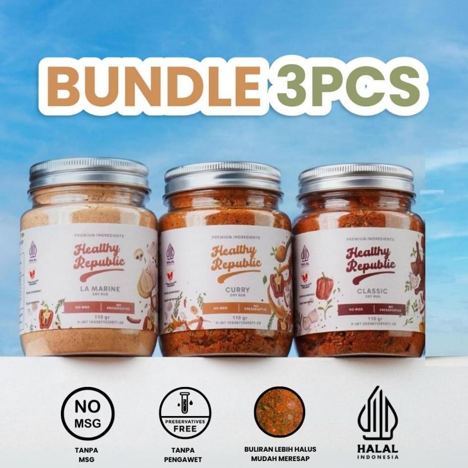 

Bundle 3Pcs Healthy Republic Bumbu Marinasi Serba Guna Rendah Kal Rendah Lemak 110Gram
