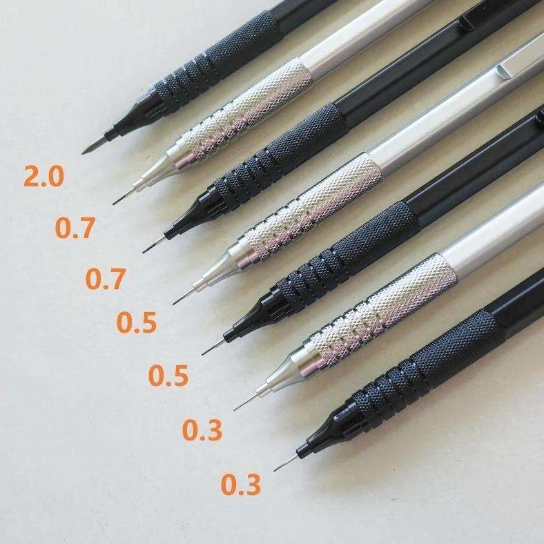 

0.3/0.5/0.7/2.0Mm Mechanical Pencil Low Center Of Gravity Metal Drawing Special Pencil Office School Writing Art Supplies