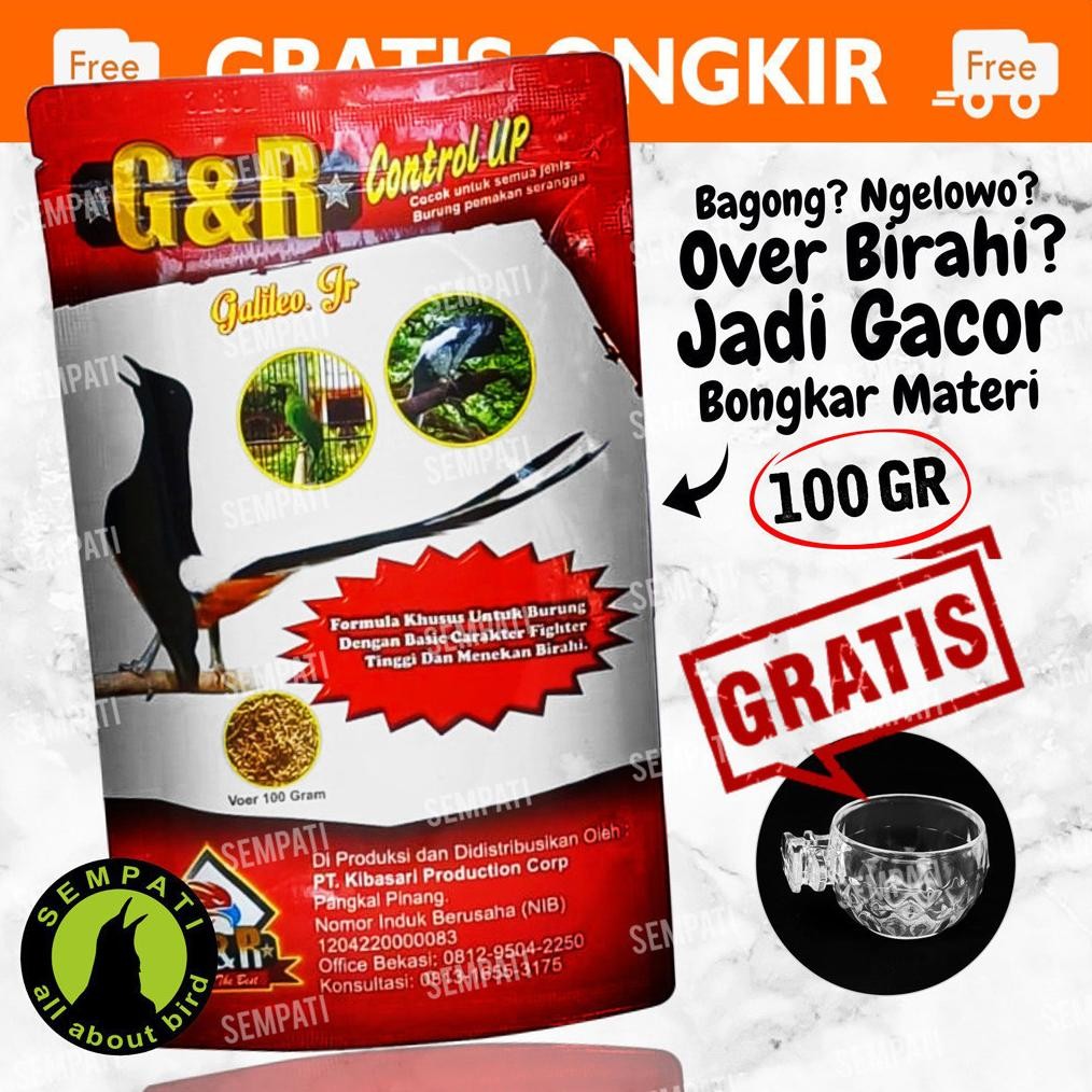 Terlaris Voer G&R Gnr Red Control Up Galileo Jr Pakan Burung Murai Batu Kacer Cucak Ijo Hijau Vitami