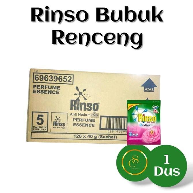 1 Dus Rinso bubuk anti noda +molto per dus isi 126 sachet - Deterjen Powder Laundry Pembersih Kain