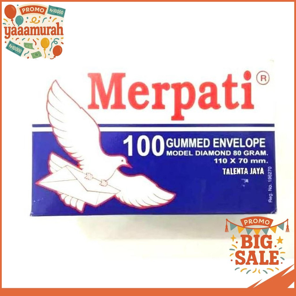 

AMPLOP MERPATI PUTIH MINI 80 GRAM 100 AMPLOP