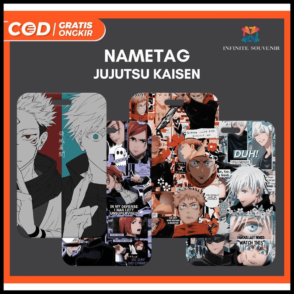 

(N009) NAMETAG JUJUTSU KAISEN TANPA TALI / CARD HOLDER ANIME / ID CARD SATORU GOJO / TEMPAT KARTU