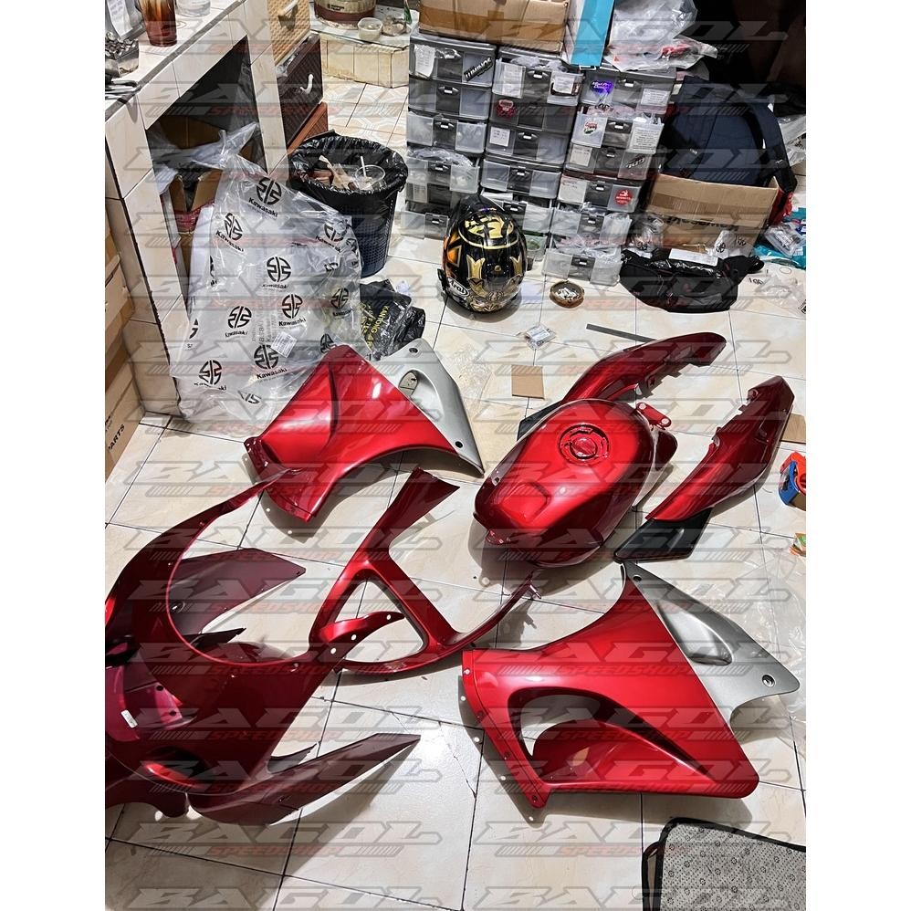 Termurah Body Fairing Samping Full Set Merah Maroon Ninja RR Old ZX