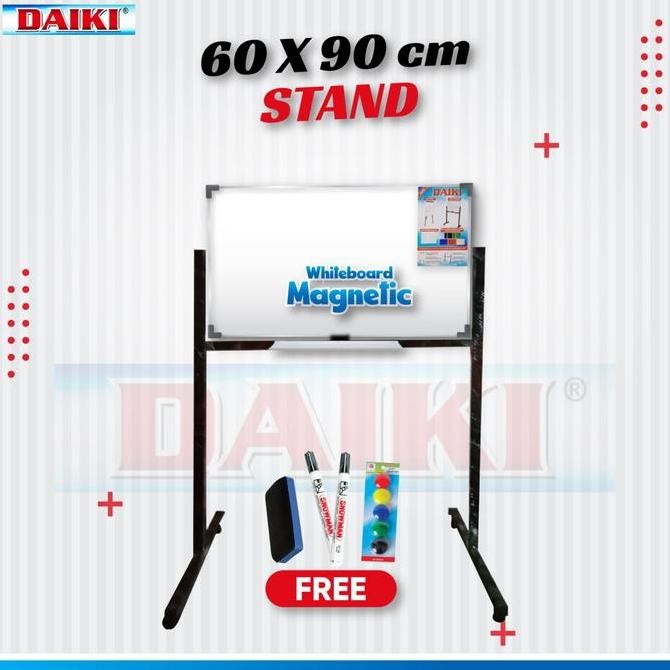 

Papan tulis / Whiteboard DAIKI Double face stand magnetic uk 60x90cm Kualitas Original