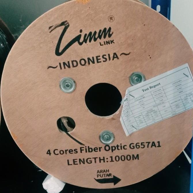

zimmlink Kabel FO DW 4Core FTTH Outdoor 1Km 3sling Kualitas Original