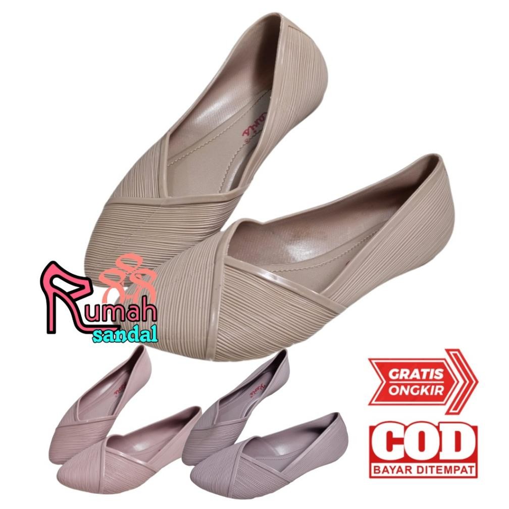 KARIS SEPATU KARET JELLY WANITA - KARIS A538-3 - SEPATU BALET - SEPATU IMPORT KANTORAN KULIAH NYAMAN