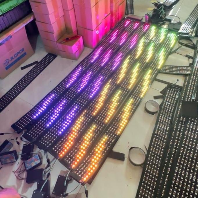 . STROBO RUNNING TEXT 5 BARIS WIFI RUBAH TEXT VIA HP led fleksibel