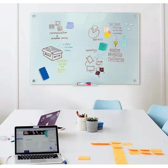 

Glassboard 8mm Papan Tulis Kaca Gantung Whiteboard Custom Tebal 8 mm EcoSave Kualitas Original