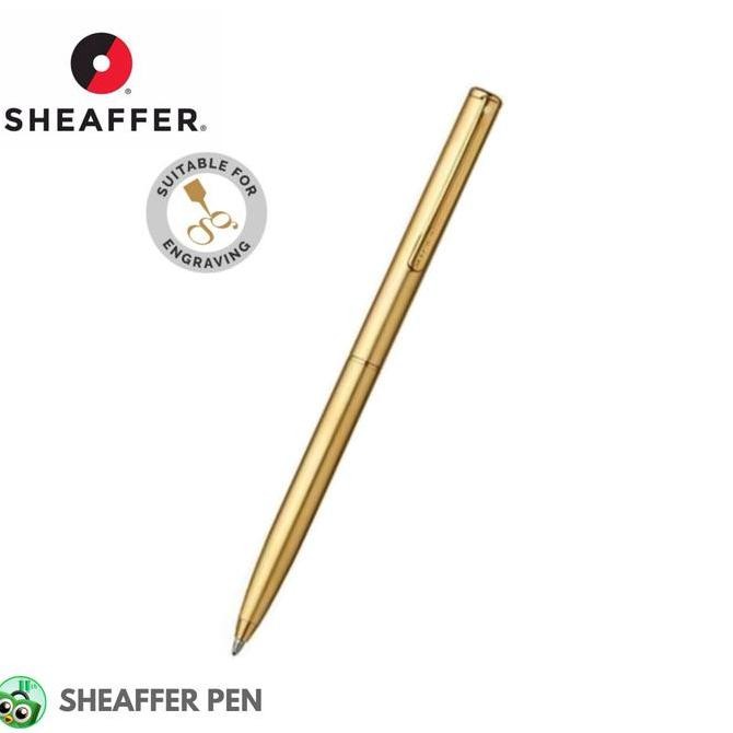 

Sheaffer Agio Brushed Gold Finish Featuring 22K Gold Plate BP Kualitas Original