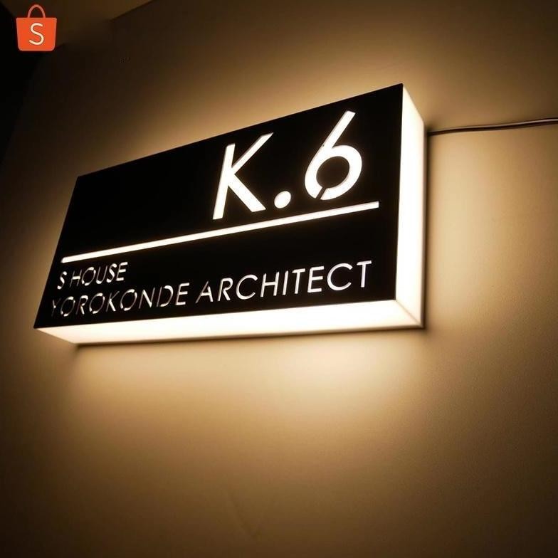 NEW TERLARIS  Nomor Rumah LED Neon Box Akrilik Papan Nama Akrilik LED Neonbox Papan Nama Akrilik