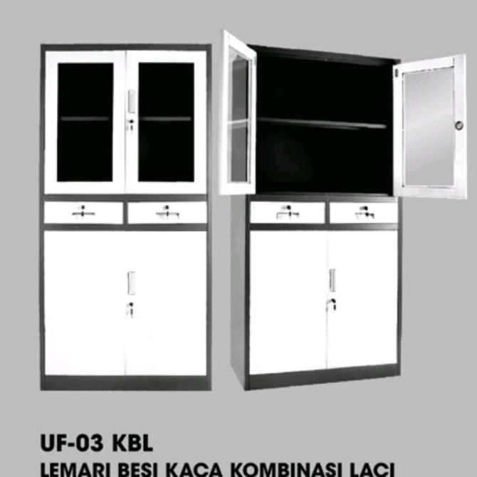

Lemari besi lemari arsip kombinasi kaca + laci Uno UF 03 KBL Kualitas Original