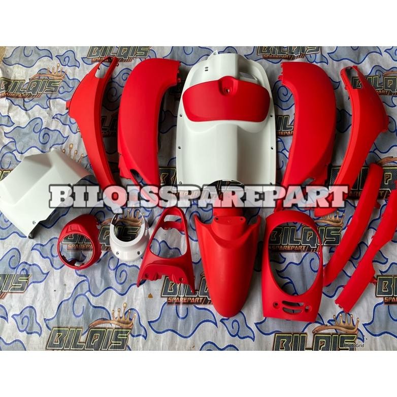 Body scoopy 2016 cover full sett body halus scoopy fi esp tahun 2013 2014 2015 2016 warna merah puti