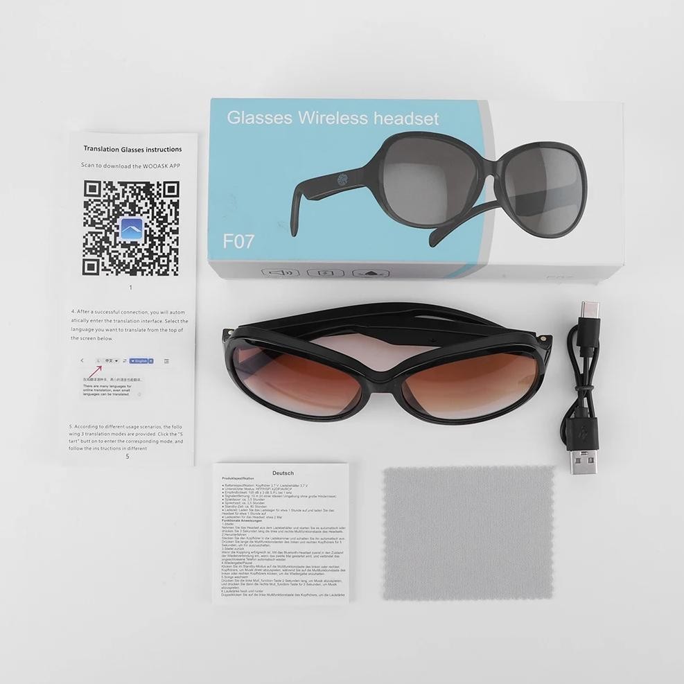 

144 Languages Smart Glasses Translator Bluetooth-Compatible 5.3 Wireless Translation Earbuds Translation Glasses for Men & Women