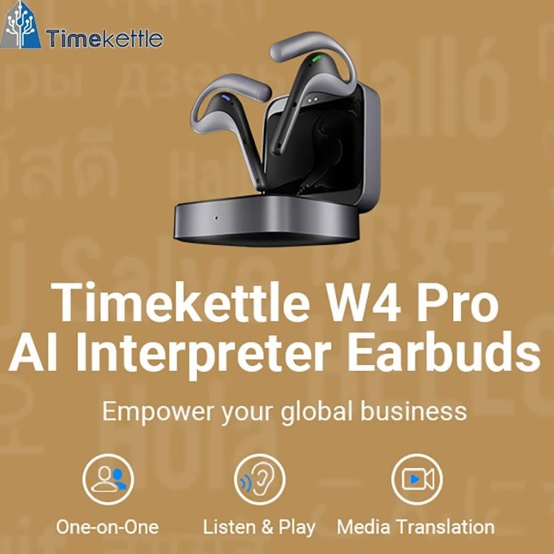 

Timekettle W4 Pro AI Interpreter Earbuds Bidirection Simultaneous Translation 40 Languages Translator Headset for Travel Meeting