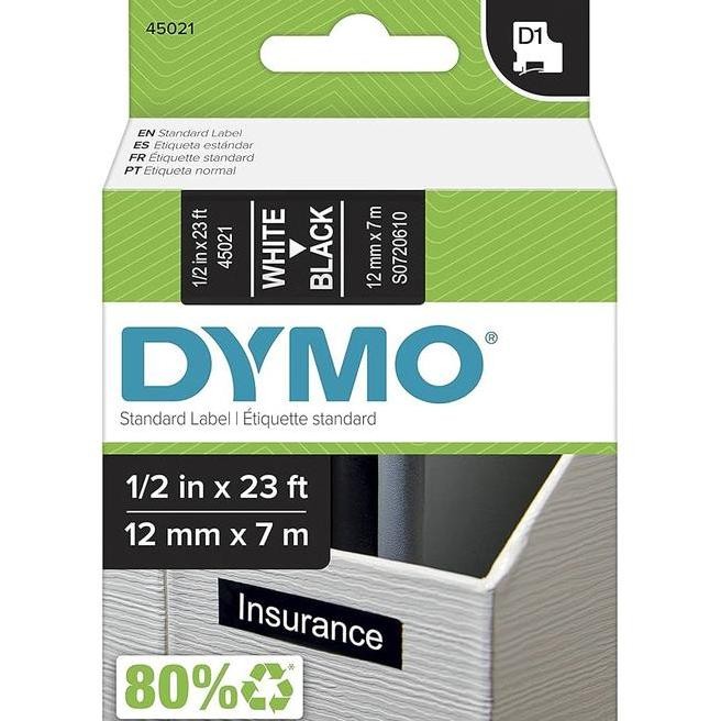 

DYMO Standard D1 45021 Label Maker Tape White/Black bisa Manager 160 Kualitas Original