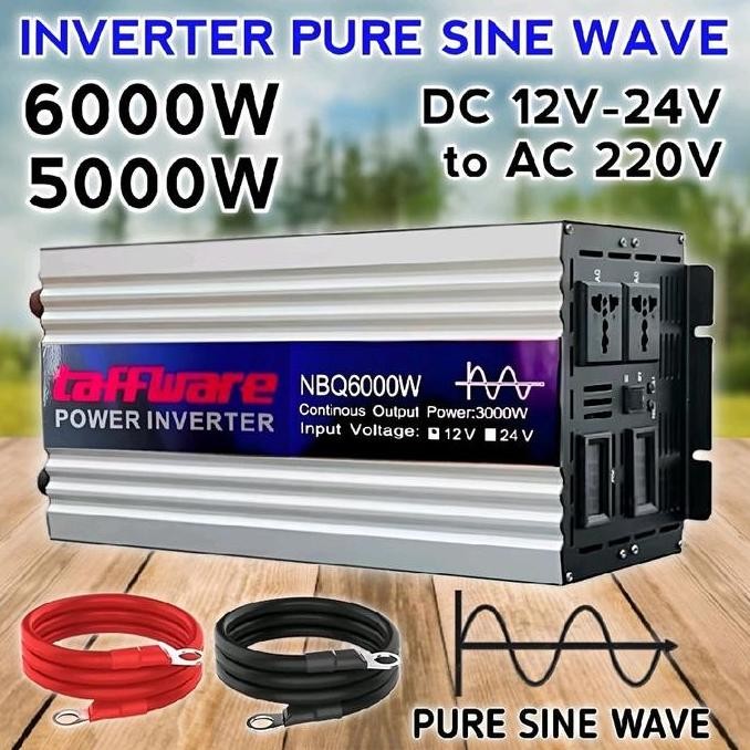 Inverter Dc To Ac 6000 Watt Pure Sine Wave Dc 12V Ke Ac 220V