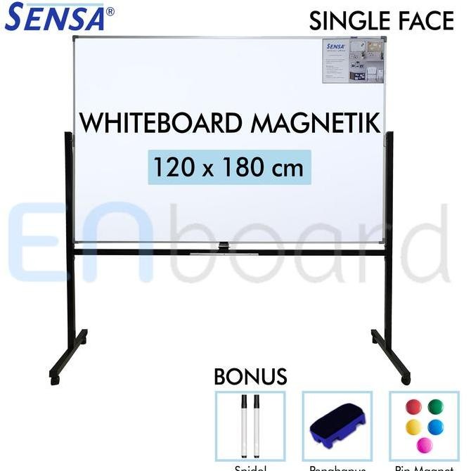 

Papan Tulis Whiteboard Standing Magnet Single Face Sensa 120 x 180 cm Kualitas Original