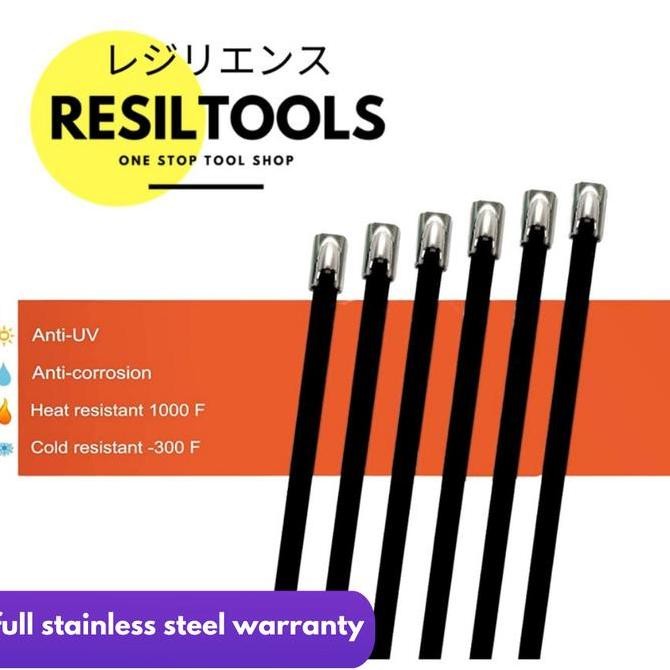 

PER PACK Kabel Tis Stainless Steel Hitam 10 cm Full Anti Karat Isi 100 Kualitas Original