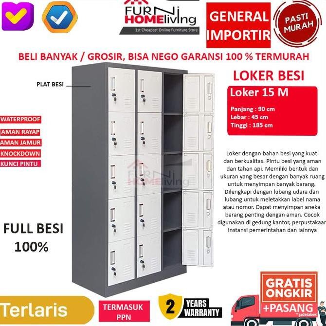 

PROMO Locker Besi / Loker Besi / Loker File Besi 15 PINTU AKL15 Kualitas Original