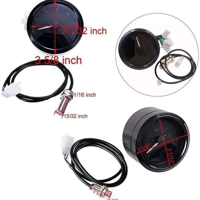Spidometer Digital Babon Diameter 9cm Bulat Hitam Motor vespa PX Tiger Old New RX king W175 Xsr Vixi