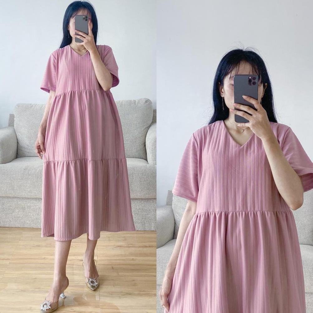 NAJWA - Dress Tessa Wanita | Dress Stella Wanita Susun Hornet Knit Premium READY STOCK