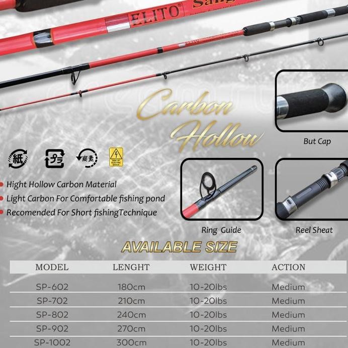 

Terlaris Joran Elito Sango Gun 180 210 Joran Carbon Composite