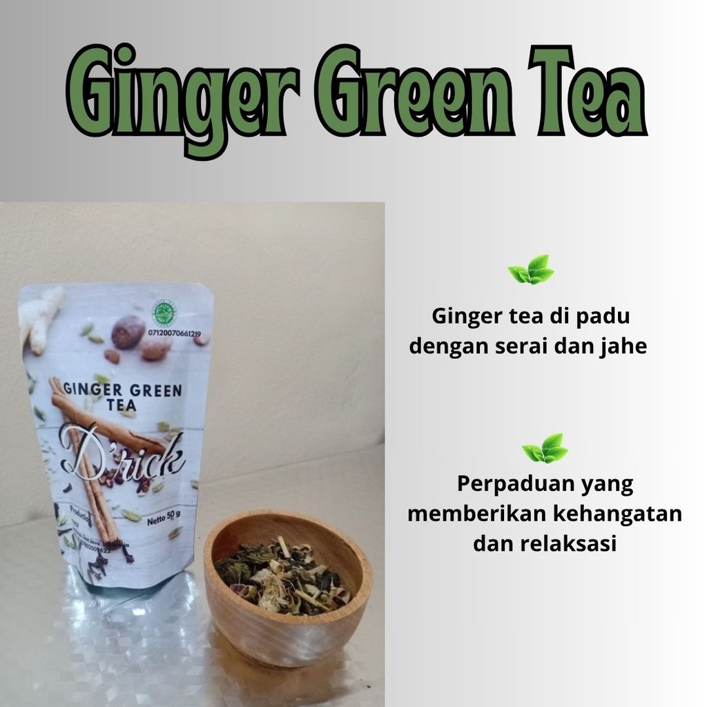 

Ginger Green Tea artisan tea minuman teh hijau fresh hangat relaksasi
