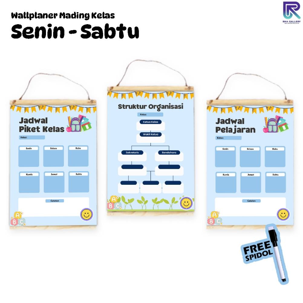 

LINDU RHA GALLERY Poster Sekolah Bundling Poster Struktur Kelas Jadwal Piket Jadwal Pelajaran Tema Biru