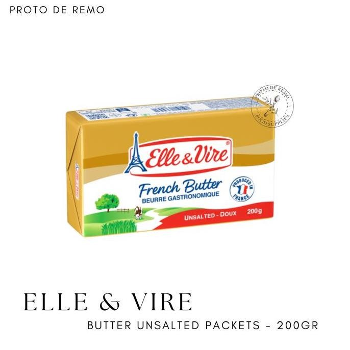 

[Ready/Spesial] Butter Unsalted | Mentega Tawar | Elle & Vire 200Gr [Terlaris&Recommended]
