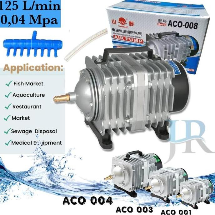 Pompa Udara Aerator Hi Blow Air Pump Aquarium Kolam Yamano Aco 001 003 004 006 008