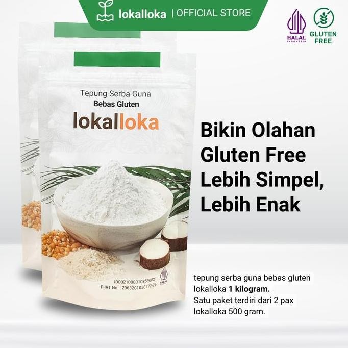 

Terlaris Tepung Serba Guna Gluten Free Lokalloka 1 Kg