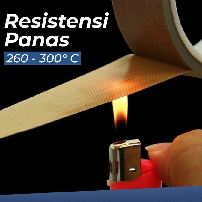 Lakban Teflon Tape PTFE Tahan Panas Isolasi Kertas Kain