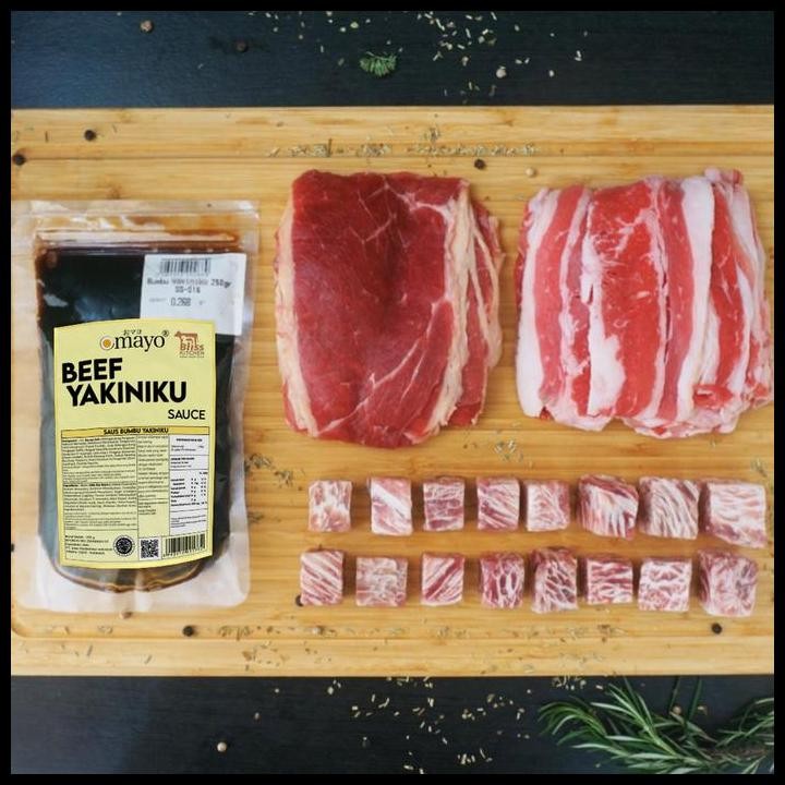

Terlaris Japanese Yakiniku Set - Beef 750Gr + Sauce 250Gr For 3-4 Pax Good Quality