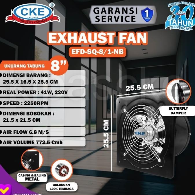 HEXOS 8 INCH WALL FAN DUCT FAN EXHAUST FAN EXHAUST DINDING