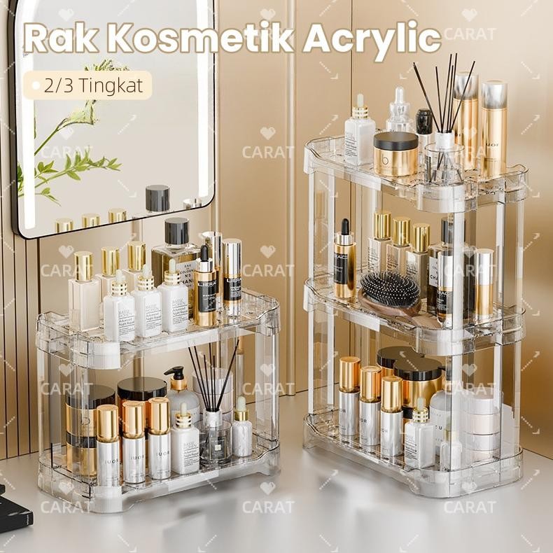 TERLARIS CARAT Rak Acrylic Kosmetik Rak Makeup Rak Organizer Kosmetik / Rak Kosmetik Acrylic  3 Ting