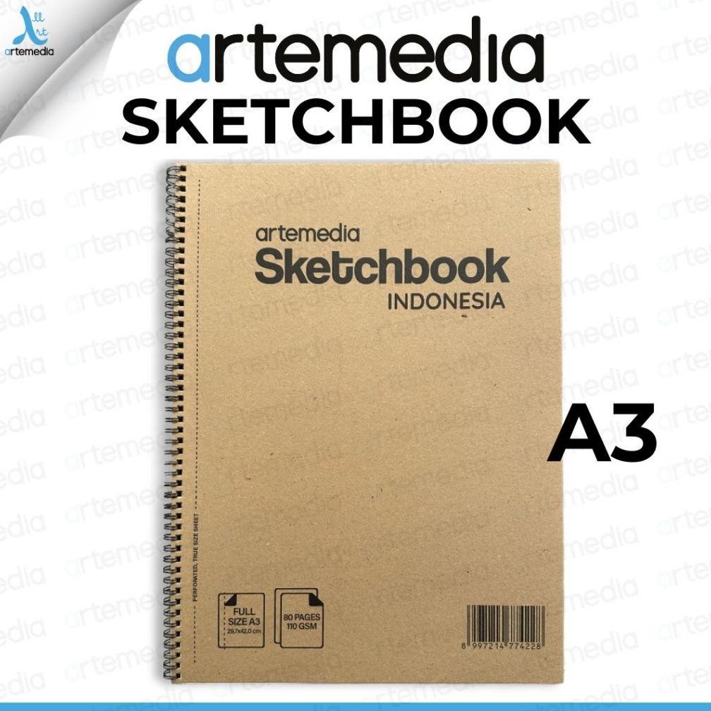 

LINDU Artemedia Sketchbook Spiral A3 Buku Sketsa Pensil, Pensil Charcoal, Drawing Pen
