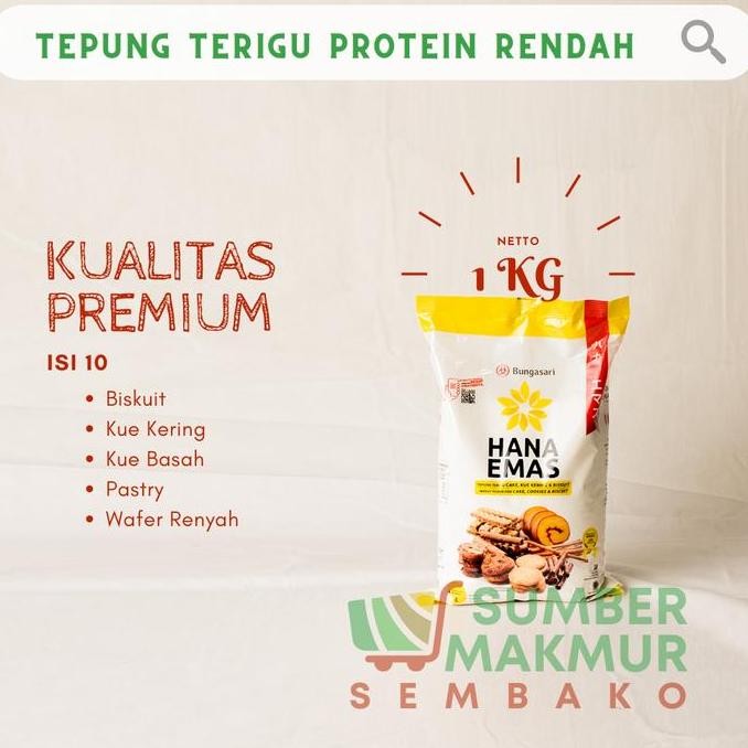 

Grosir Tepung Terigu Hana Emas Kemasan 1 Kg