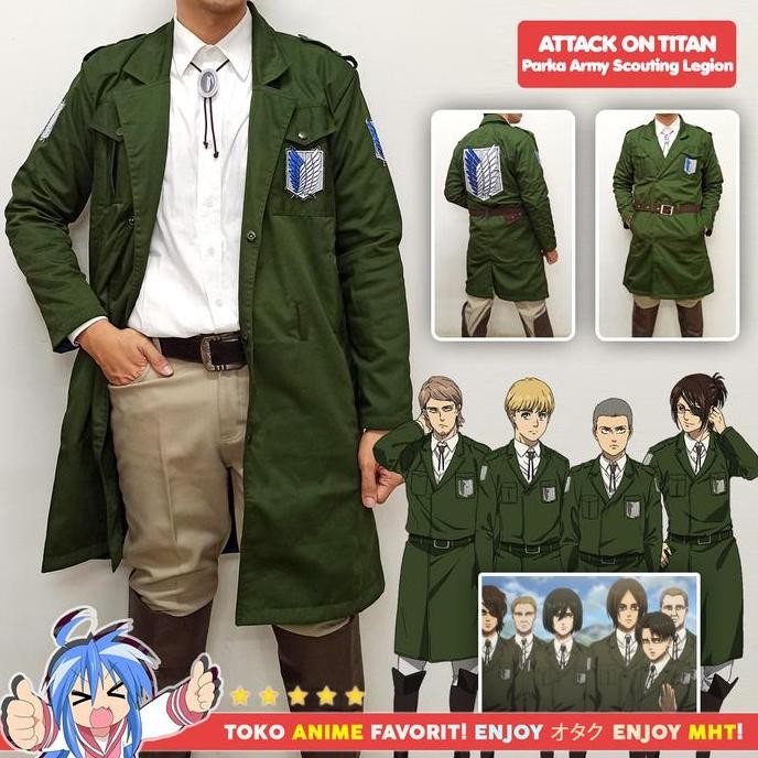 Murah Jaket Parka Military Scouting Shingeki No Kyojin Attack On Titan Aot