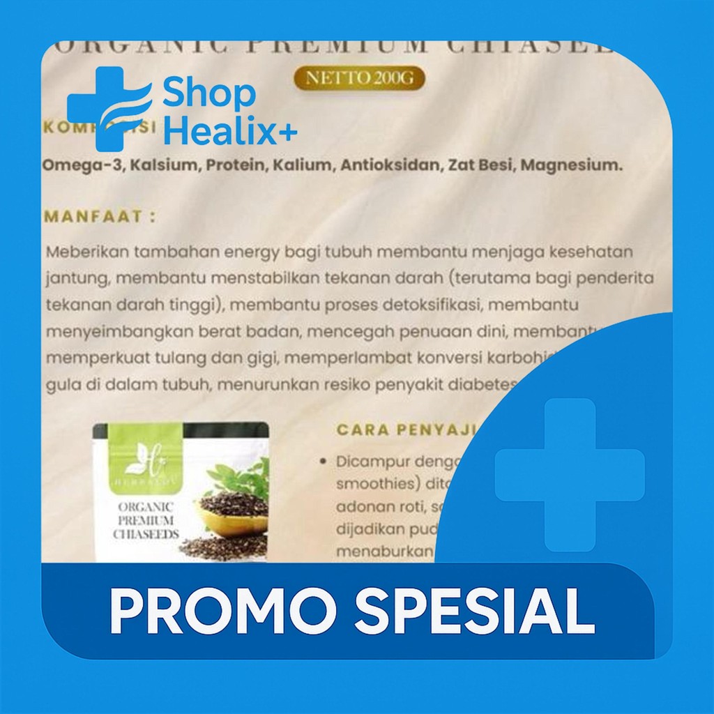 

ORGANIK PREMIUM CHIASEEDS BY HERBALOV 120GR / MAKANAN DIET HERBAL