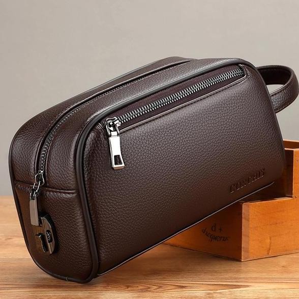 Gorchis Tas Tangan Clutch Dompet Pria Elegan Dompet Tangan Handbag Mewah Cowok Ruang Uang Besar Domp