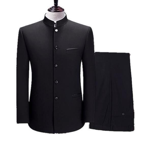 Jasko Hitam Polos Jas Koko Pria Dewasa Jas Mandarin Atasan Muslim Pria Beskap Bapak Beskap Pria Besk