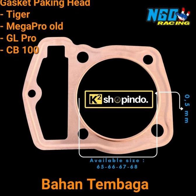 Paking Blok Paking Head Tembaga Tiger Megapro Gl Pro Glpro Cb 100 Cb100 Packing Head Perpak Gasket N