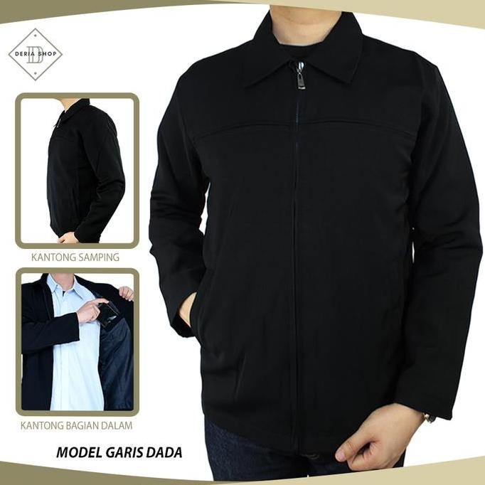 Grosir Jaket Semijas Pria Hitam Polos Garis Jasket Semi Jas Presiden Sby Stelan Cowok Jacket Boss Ka