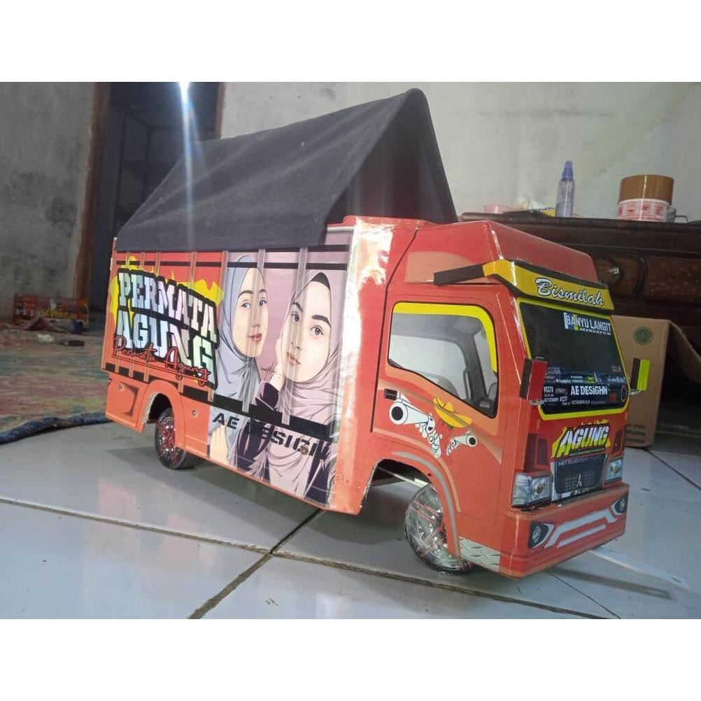 Bisa Cod Cod Miniatur Truk Oleng Permata Agung Variasi Terpal, Trek, Trak, Truck Oleng Miniatur, Tru