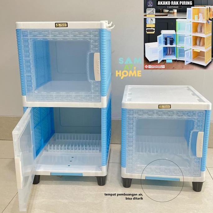 Rak Piring Akako / Kotak box Susun - Lemari Dapur Plastik Premium