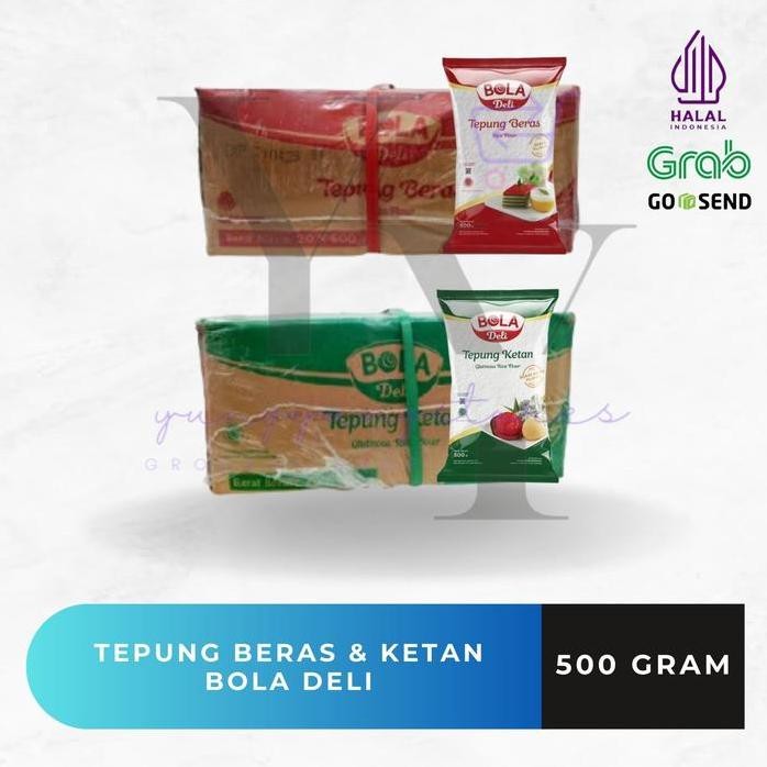

Terlaris 1 Dus Isi 20 Bungkus Tepung Beras / Ketan Bola Deli 500 Gram